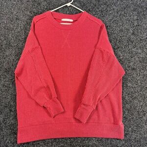 Altard State Red Textured Crew Neck Long Sleeve‎ Sweater Size S